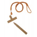 Caneta com cordão cruz bl