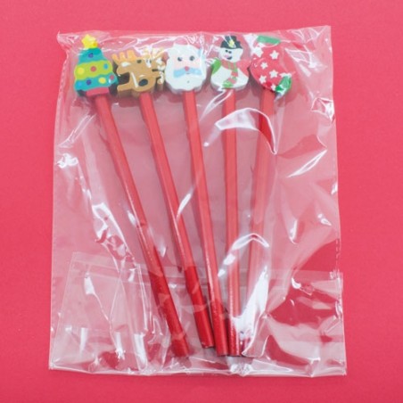 Pack de 5 lápis infantis para o natal