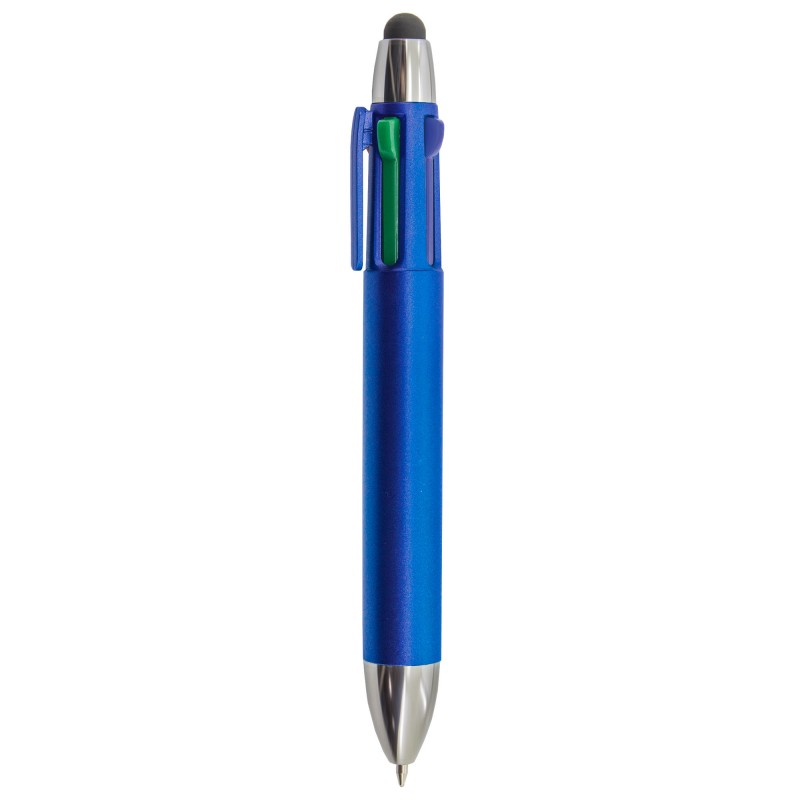 Caneta azul com quatro cores