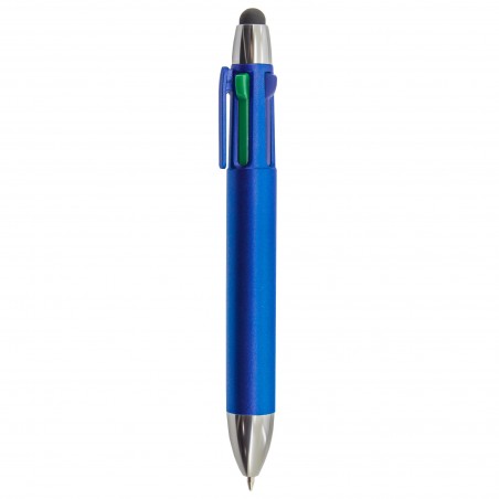 Caneta azul com quatro cores