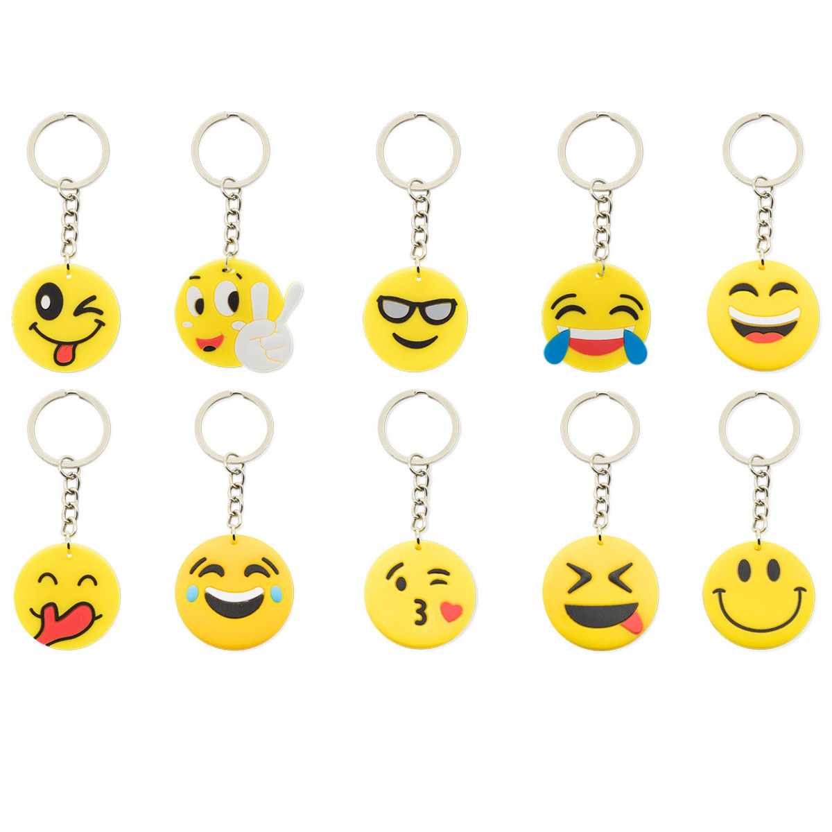Chaveiros Emoji Divertidos – Conjunto com 10 Unidades