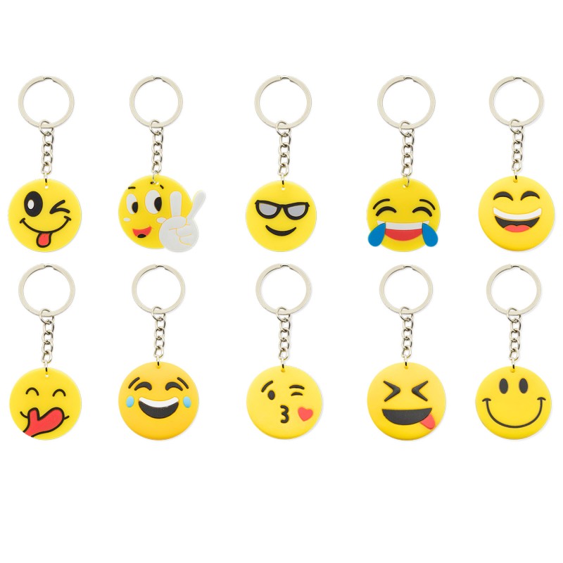 Chaveiros Emoji Divertidos – Conjunto com 10 Unidades