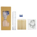 Conjunto de lápis e caderno