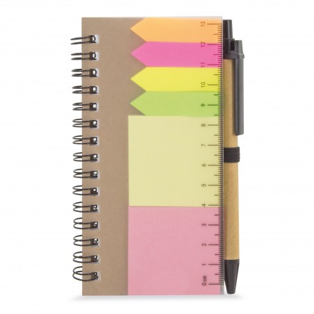 Caderno com notas adesivas