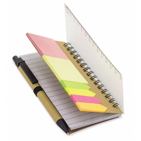 Caderno com notas adesivas