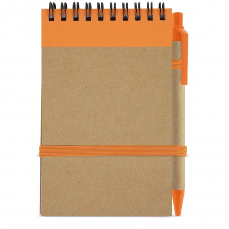 Caderno reciclado com caneta