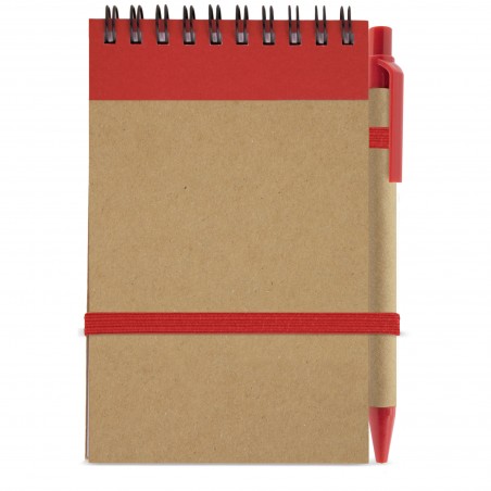 Caderno reciclado com caneta