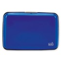 Porta-cartões acordeão alumínio azul