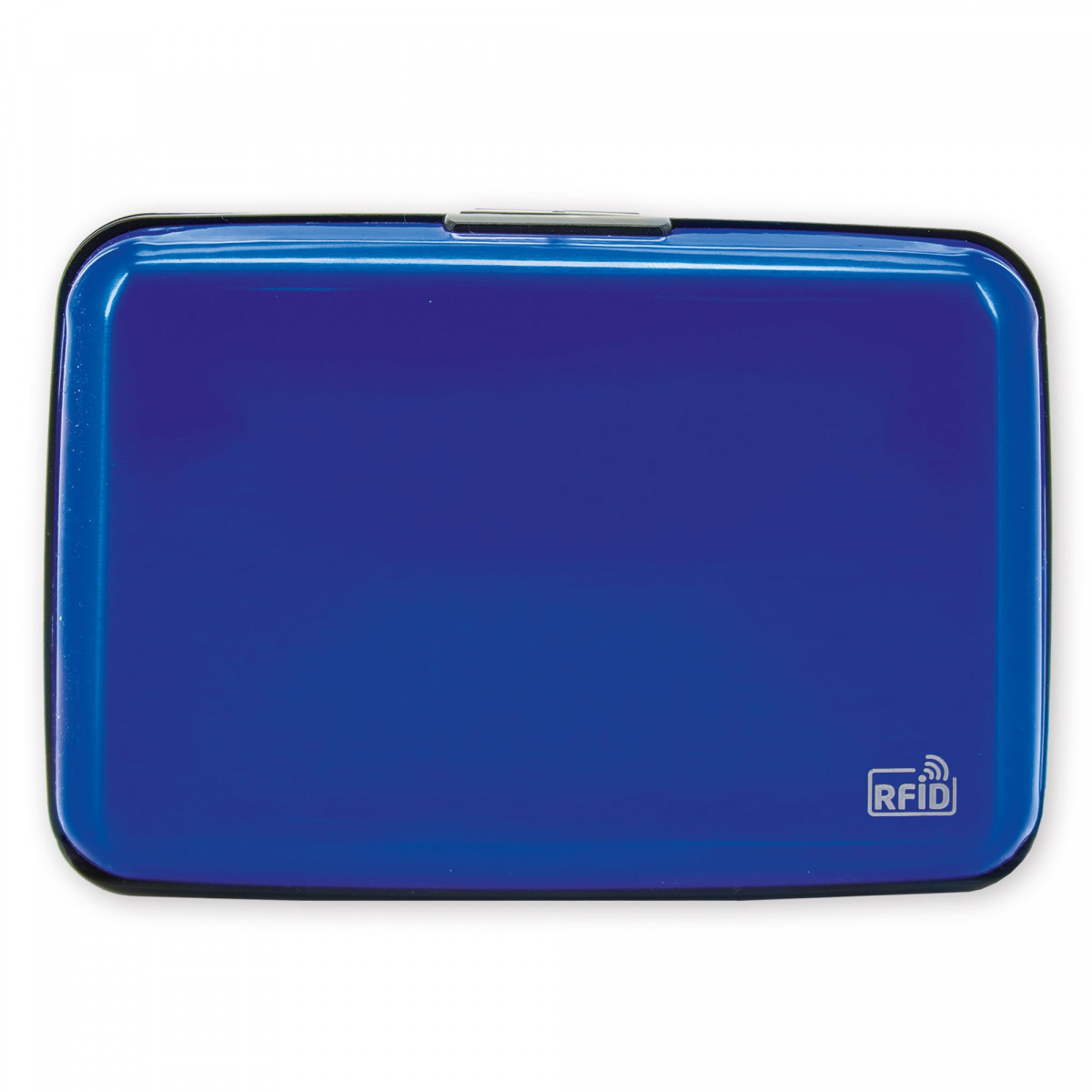 Porta-cartões acordeão alumínio azul
