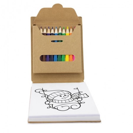 Caderno com lápis de cor e desenhos para colorir O presente perfeito para os mais criativos