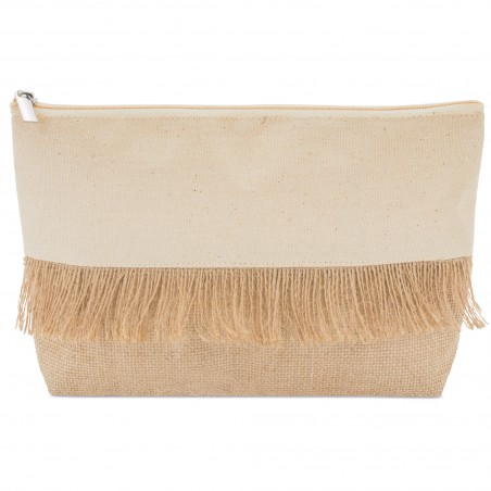 Necessaire de Juta e Lona com Franja: Um Presente Elegante e Funcional