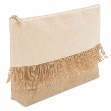 Necessaire de Juta e Lona com Franja: Um Presente Elegante e Funcional