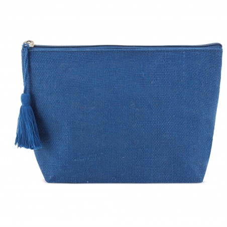 Necessaire de juta laminado com pompom