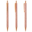 Caneta de Metal com Acabamento Glitter Encapsulado: Cores Prata e Ouro Rosé