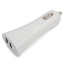 Carregador de carro duplo usb branco