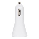 Carregador de carro duplo usb branco