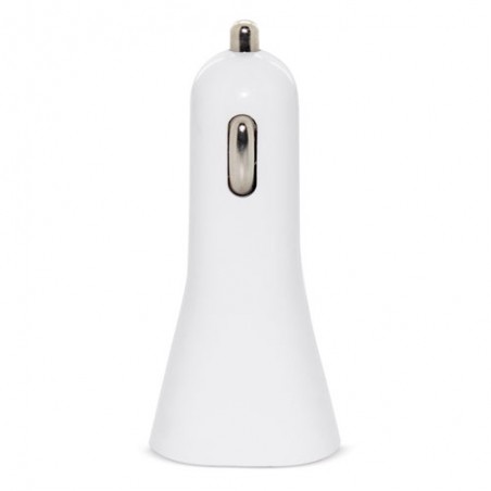 Carregador de carro duplo usb branco