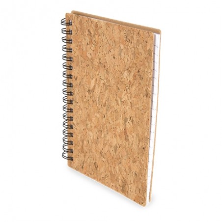 Notebook com anel de cortiça natural