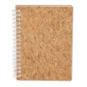 Caderno com anéis brancos cortiça natural