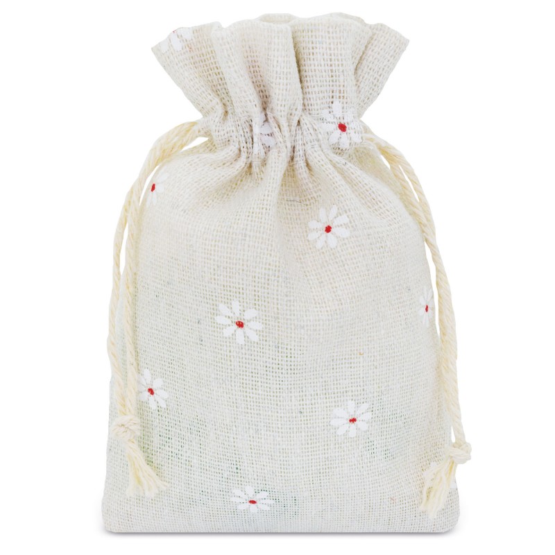 Bolsa de algodão com flores