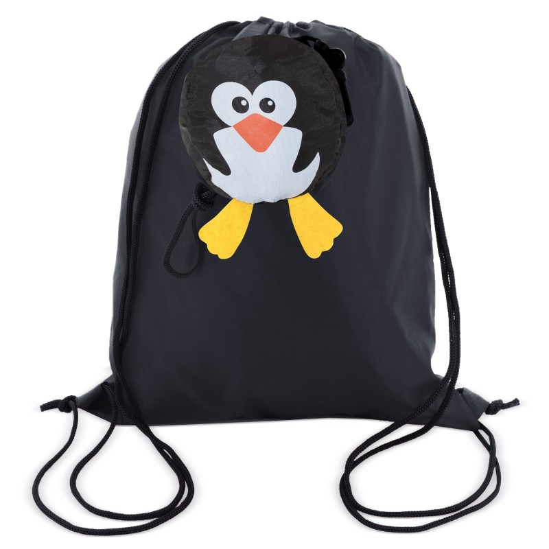 Mochila Dobrável Infantil com Design de Pinguim Detalhe Original para Festas e Eventos