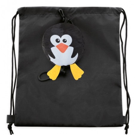 Mochila Dobrável Infantil com Design de Pinguim Detalhe Original para Festas e Eventos