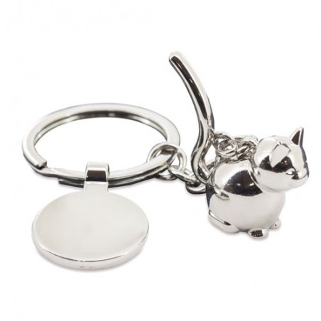 Chaveiro metálico de gatinho