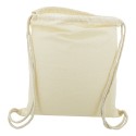 Mochila de algodão natural com cordões Detalhe ecológico e prático para eventos