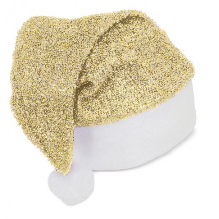 Boné de natal dourado
