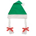 Chapéu de papai noel com tranças