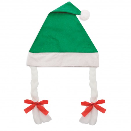 Chapéu de papai noel com tranças