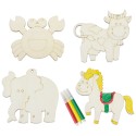 Figuras de madeira infantis para pintar