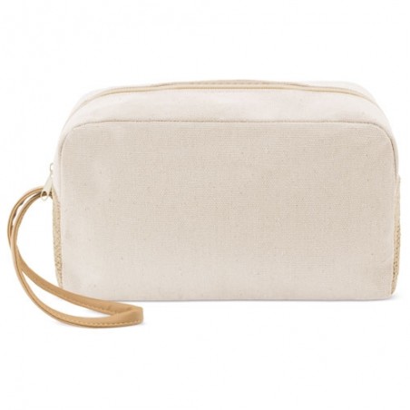 Necessaire de Algodão e Juta com Alça de Polipropileno Detalhe Ecológico e Elegante para Convidados