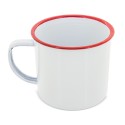 Caneca metálica esmaltada borda retro