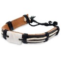 Pulseira de couro nácar