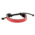 Pulseira de couro vermelho ajustável