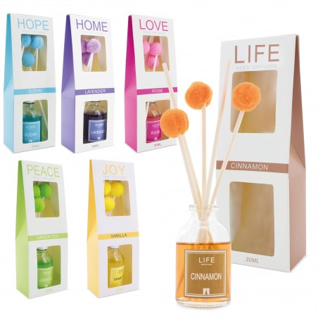 Conjunto de 6 difusores de ambiente pom pom