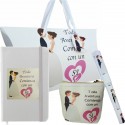 Conjunto de casamento: caderno, caneta e bolsa para os seus convidados
