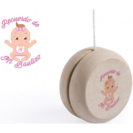 Yoyo de madeira para presentear em batizado