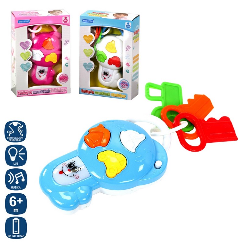 Chaves de brinquedo musicais com luzes Estimulação sensorial para bebês