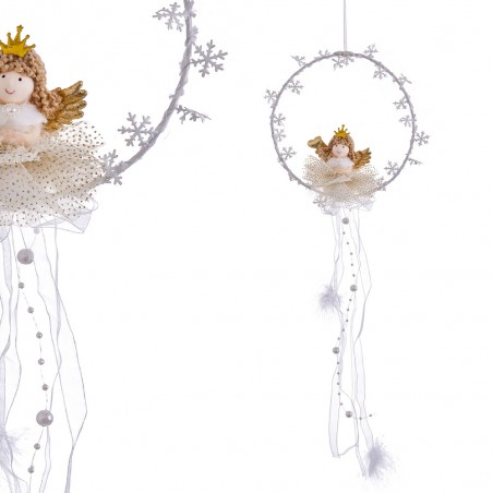 Colar anjo tecido ouro 30 cm