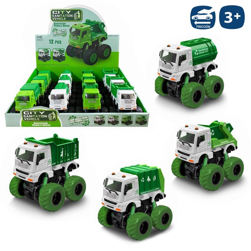 Caminhão de reciclagem megafricção 4 m 9,50 x 8,40 x 9,20 cm
