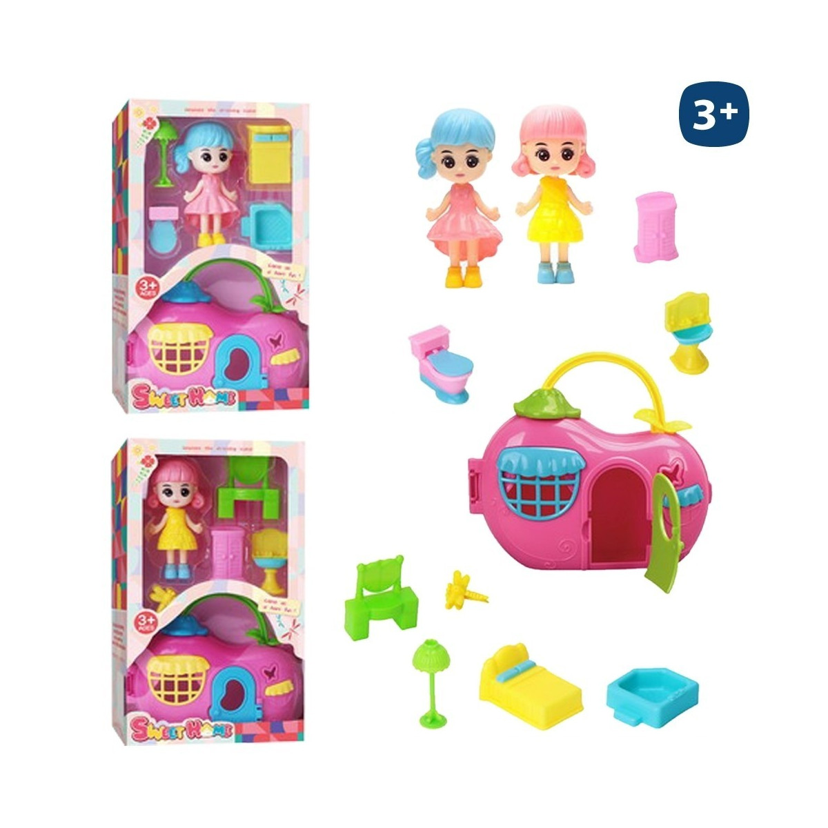 S 3 figura menina c casa e mobiliário 2 c