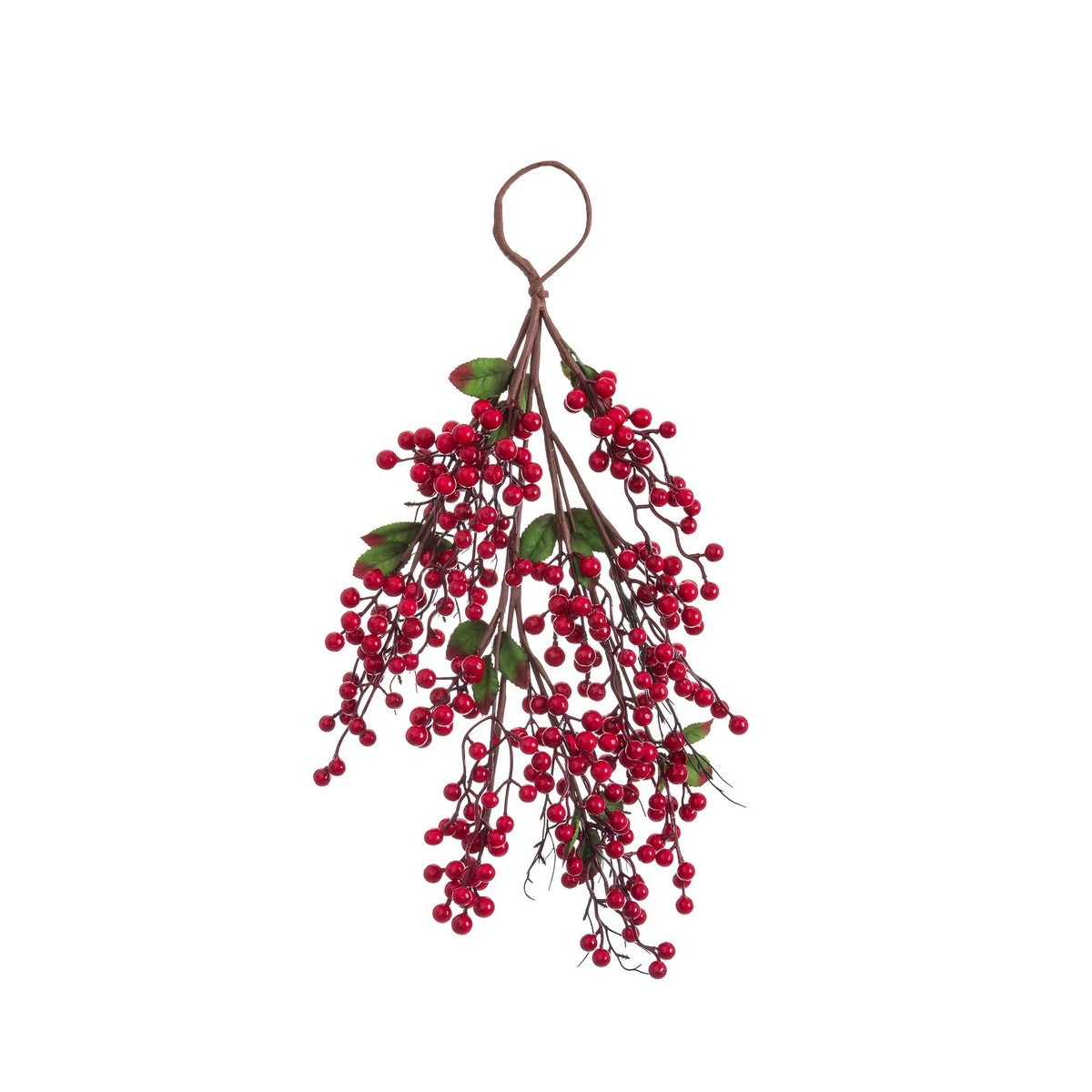 Pendurado de porta de azevinho com folhas 55 cm