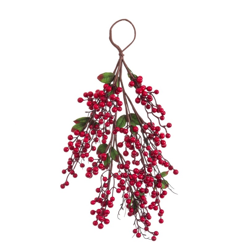 Pendurado de porta de azevinho com folhas 55 cm