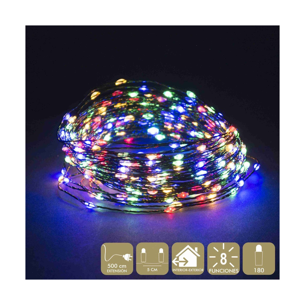Cadeia 180 microled multicolor