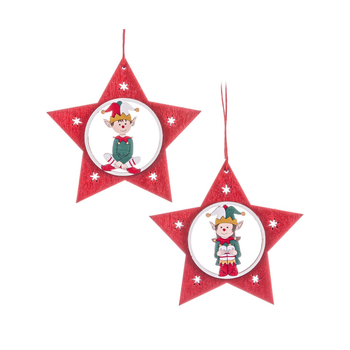 Colgante estrela madeira 2 c 10 x 0 50 x 21 cm