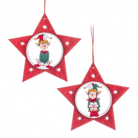 Colgante estrela madeira 2 c 10 x 0 50 x 21 cm