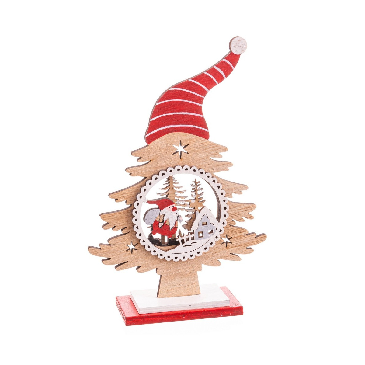 Figura de madeira para Natal 13,50 x 4,50 x 20,50 cm