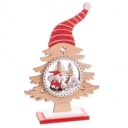 Figura de madeira para Natal 13,50 x 4,50 x 20,50 cm
